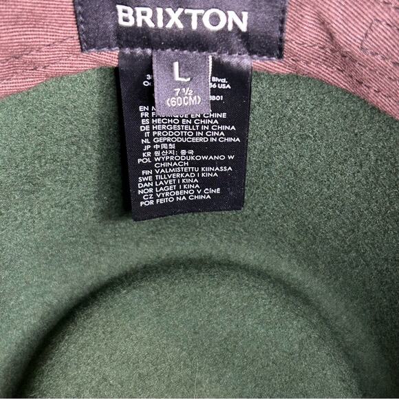 Brixton Messer Fedora Moss Green Large Optional Feather NWT - Picture 15 of 16